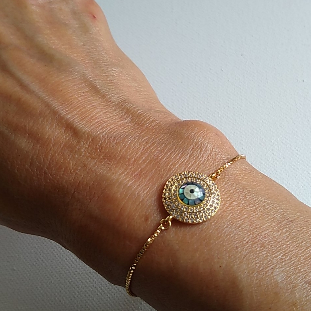 EVIL EYE /Yellow Gold/Drawstring BRACELET